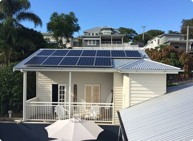 Solar-powered house illustration