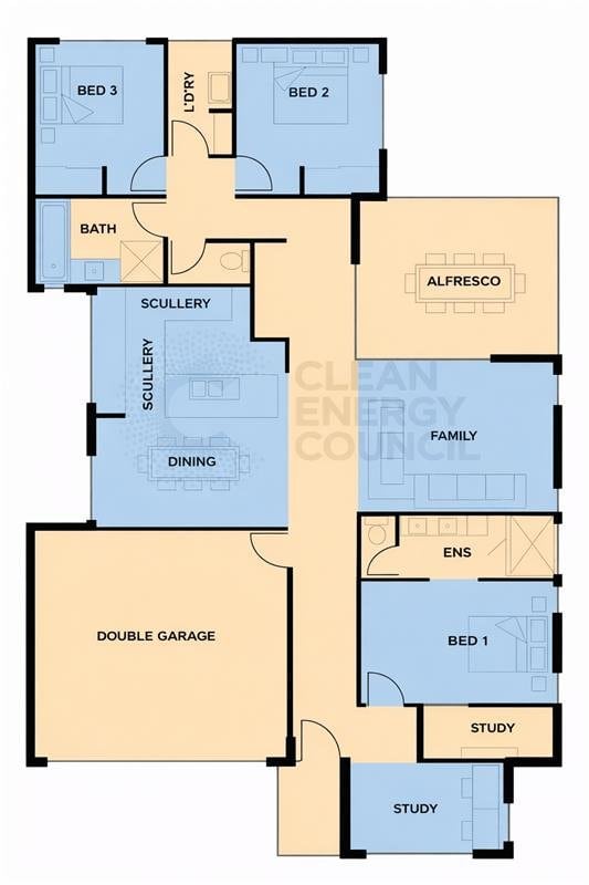 Habitable and Non-Habitable Room Zones for Solar Battery Installation